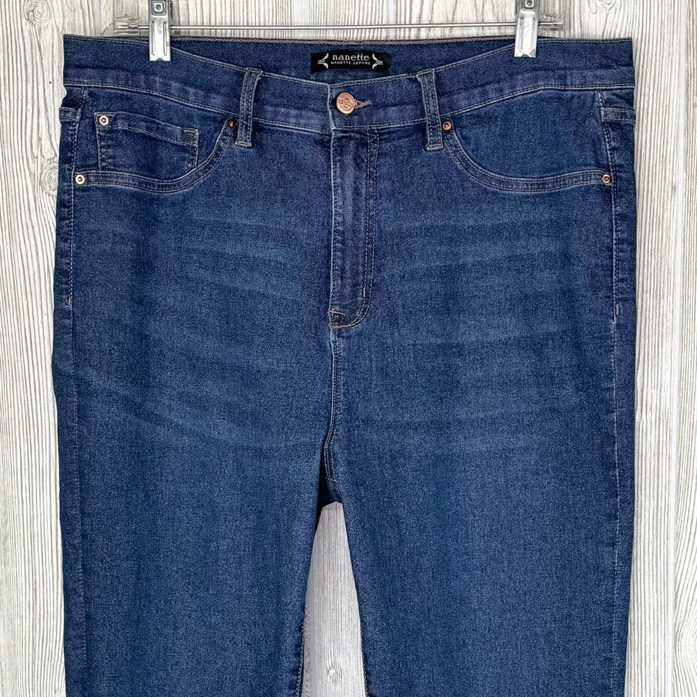 Nanette Lepore Belle High Rise Cropped Skinny Jeans 16 Super Stretchy Flattering - Picture 4 of 11